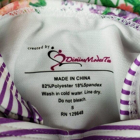 Tankini Swimsuit Top Lot of 2 Womens Small White Floral Divine Modestee NEW - Picture 14 of 15